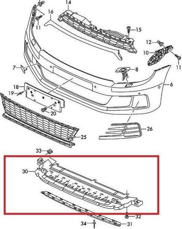 VOLKSWAGEN - ÖN TAMPON SPOYLERİ R-LİNE SCIROCCO 2015- - 1K8805915C - Image 1
