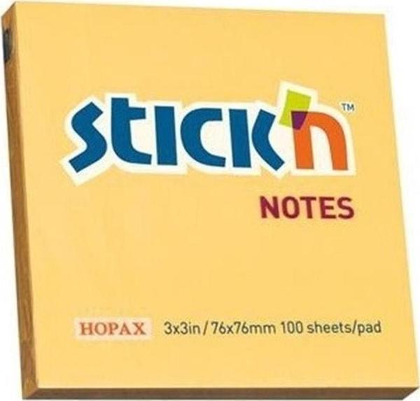 Hopax Stıck'n Notes Yapışkanlı Not Kağıdı 76x76 Pastel Turuncu - Image 1