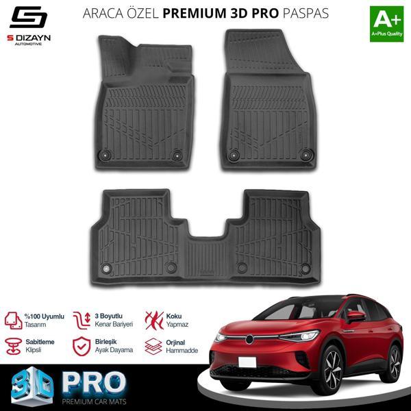 S-Dizayn VW ID.4 3D Pro Havuzlu Paspas 2024 Üzeri A+ Kalite - Image 1