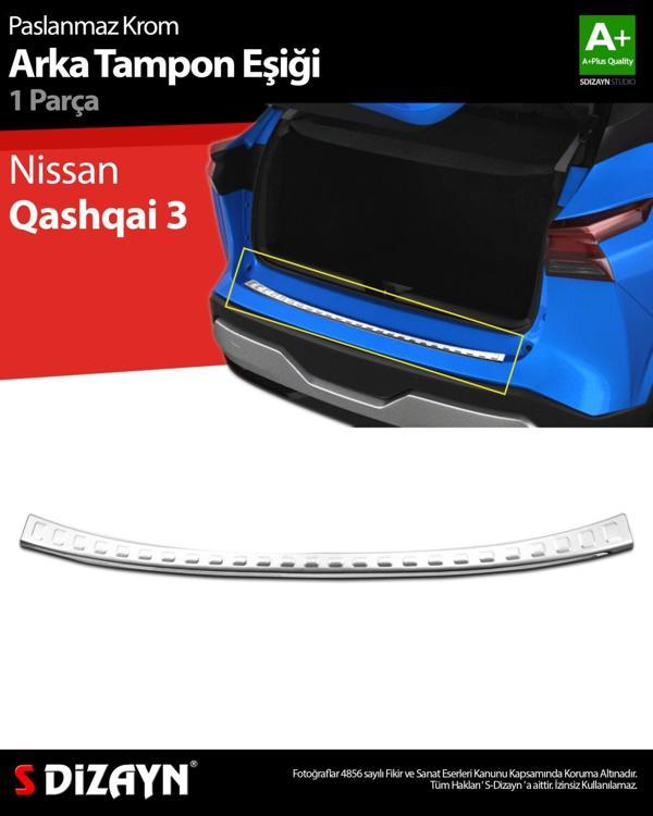 S-Dizayn Nissan Qashqai 3 Krom Arka Tampon Eşiği 2021 Üzeri - Image 1