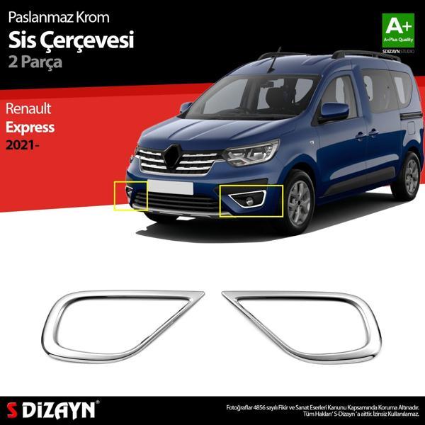 S-Dizayn Renault Express Krom Sis Farı Çerçevesi 2 Prç 2021 Üzeri - Image 1
