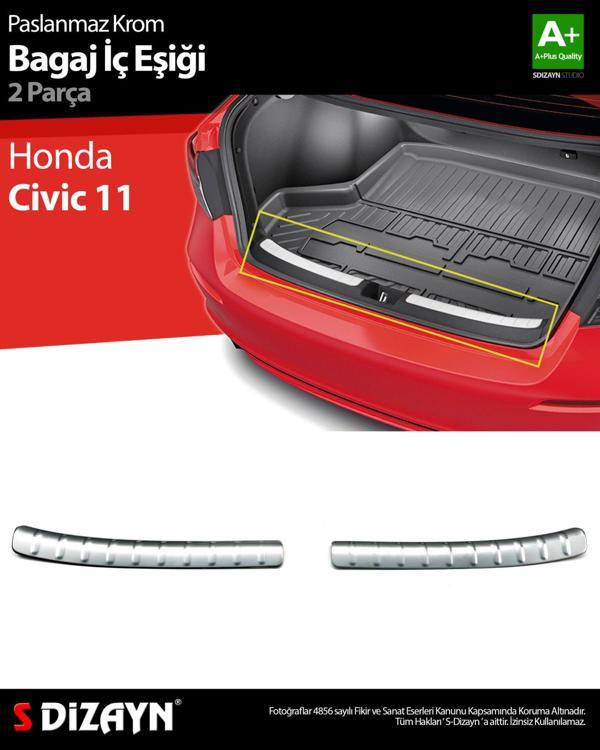 S-Dizayn Honda Civic 11 Krom Bagaj İç Eşiği 2 Parça 2021 Üzeri - Image 1