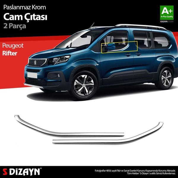 S-Dizayn Peugeot Rifter Krom Cam Çıtası 2 Prç. 2019 Üzeri A+ Kalite - Image 1