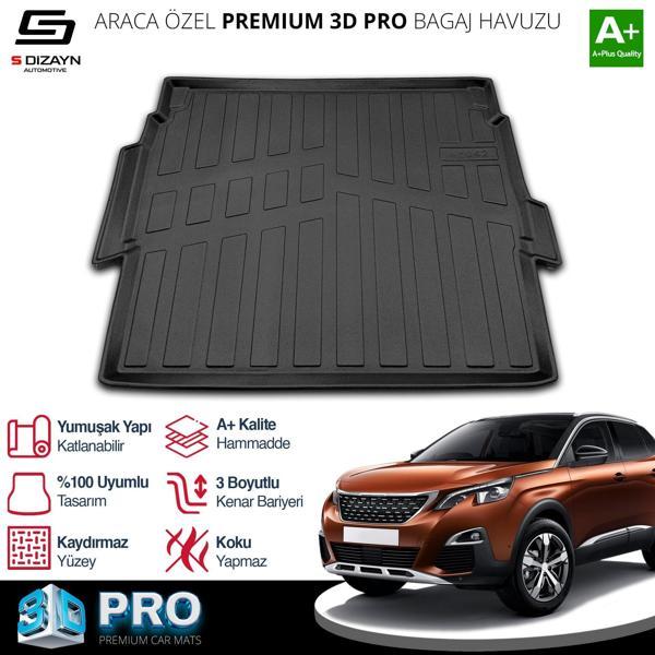 S-Dizayn Peugeot 3008 3D Pro Bagaj Havuzu Üst Bagaj 2016-2023 A+ Kalite - Image 1