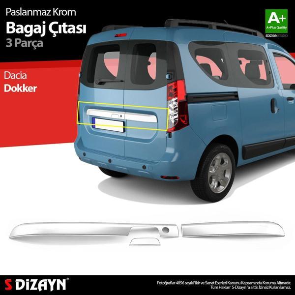 S-Dizayn Dacia Dokker Krom Bagaj Çıtası 3 Prç. 2012 Üzeri A+ Kalite - Image 1