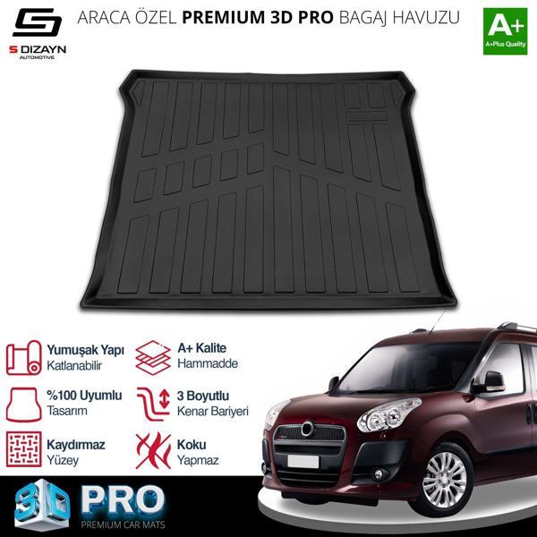 S-Dizayn Fiat Doblo Geniş Aile 3D Pro Bagaj Havuzu 2010-2022 A+ Kalite - Image 1