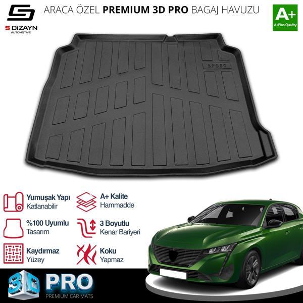 S-Dizayn Peugeot 308 3D Pro Bagaj Havuzu 2013-2021 A+ Kalite - Image 1