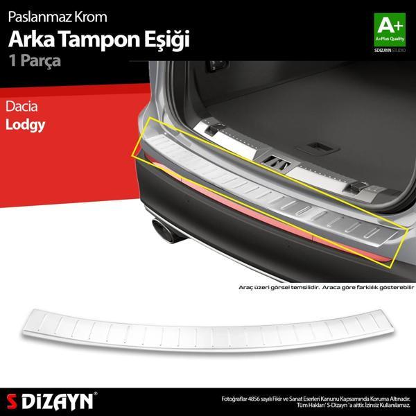 S-Dizayn Dacia Lodgy Krom Arka Tampon Eşiği 2012 Üzeri A+ Kalite - Image 1
