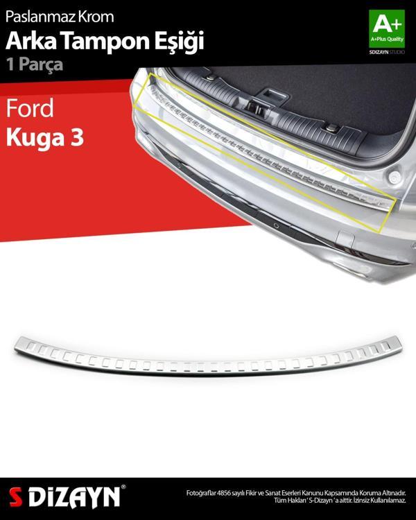 S-Dizayn Ford Kuga 3 Krom Arka Tampon Eşiği 2020 Üzeri - Image 1