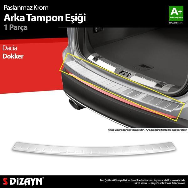 S-Dizayn Dacia Dokker Krom Arka Tampon Eşiği 2012 Üzeri A+ Kalite - Image 1