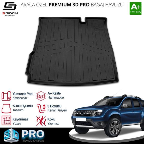 S-Dizayn Dacia Duster 4X2 3D Pro Bagaj Havuzu 2018-2022 A+ Kalite - Image 1