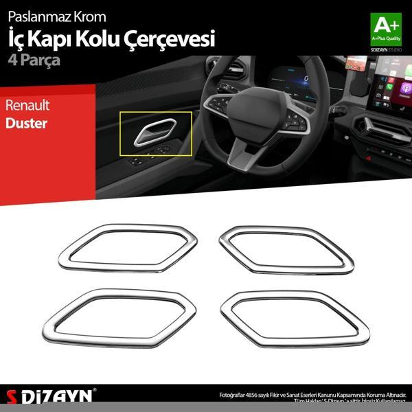 S-Dizayn Renault Duster Krom İç Kapı Kolu Çerçevesi 4 Prç 2024 Üzeri A+ Kalite - Image 1