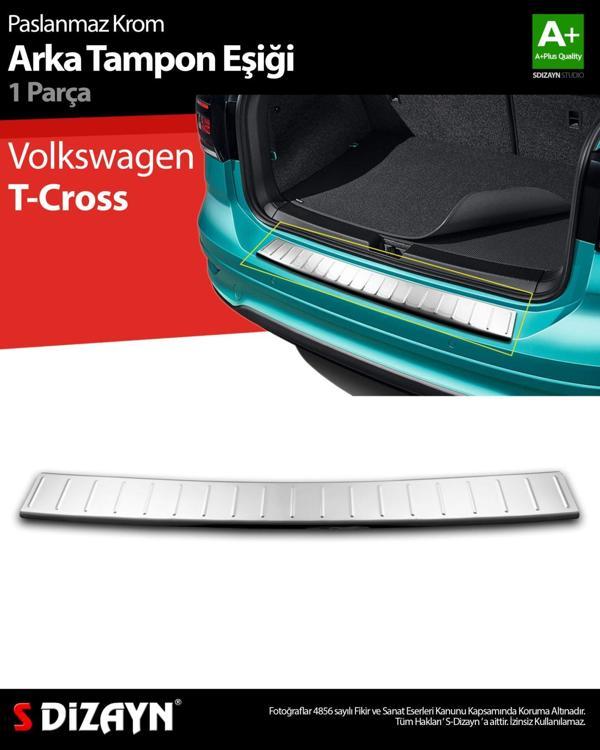 S-Dizayn VW T-Cross Krom Arka Tampon Eşiği 2019 Üzeri - Image 1