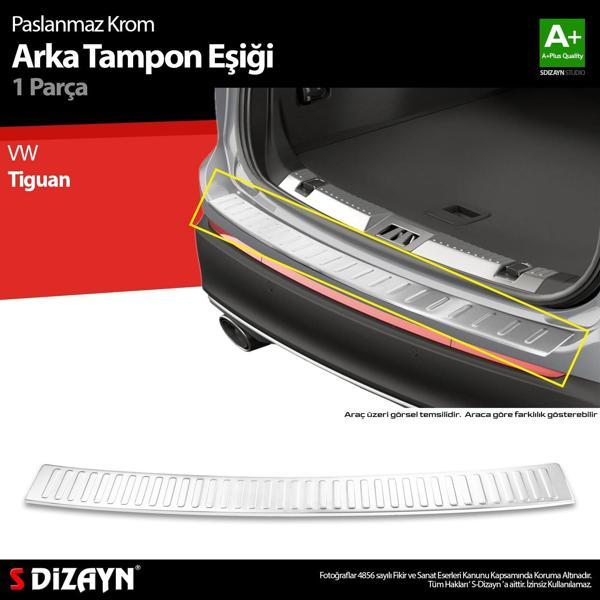 S-Dizayn VW Tiguan Krom Arka Tampon Eşiği 2024 Üzeri A+ Kalite - Image 1