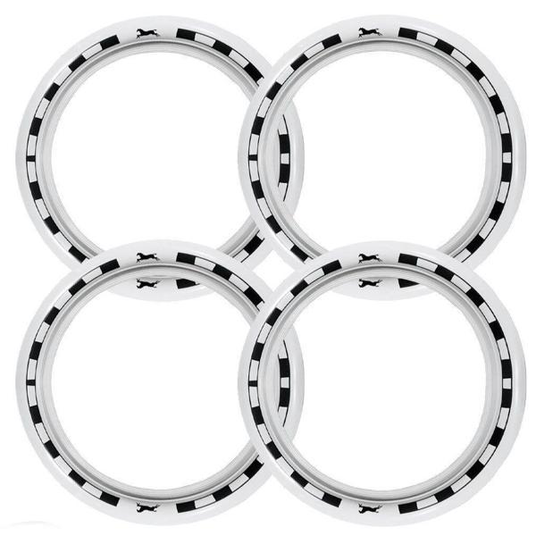 Lada Uyumlu 13 Jant At Desenli Lastik Yanağı Beyaz Renk 1 Takım 4 Adet - Image 1