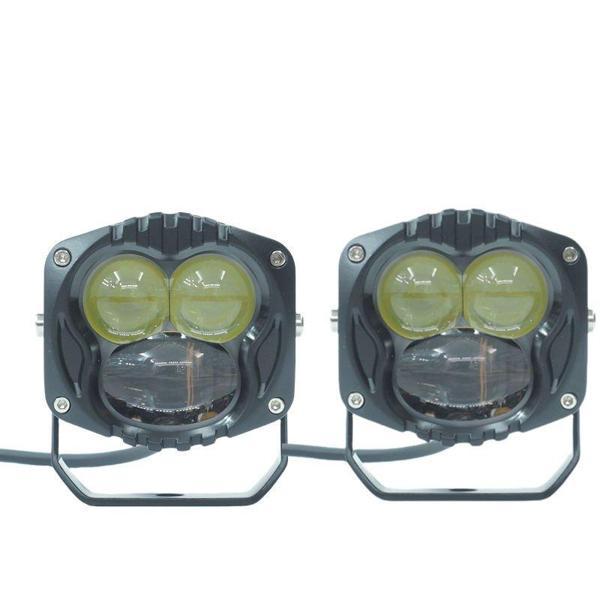 Offroad sis lambası sarı-beyaz  set siyah çerçeve 7.3 x 6.8 x 6.8 cm 12-30v /  LASS369 - Image 1