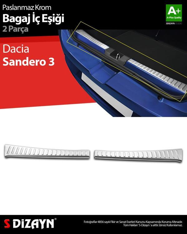 S-Dizayn Dacia Sandero 3 Krom Bagaj İç Eşiği 2 Prç 2020 Üzeri - Image 1