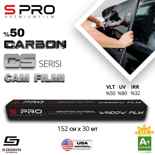 S Pro Cam Filmi Nano Carbon CS Serisi 2PLY %50 152cm/30mt - Image 1