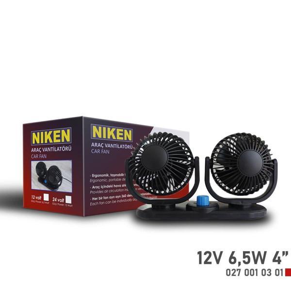 Niken Küçük Çift Başlı 12V Vantilatör 4 Inç 6,5W - Image 1