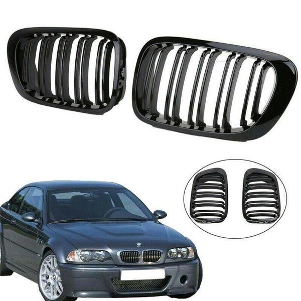 Bmw 3 Uyumlu Serisi E46 Ön Panjur Böbrek Çift Tırnak  (1998-2005) - Image 1