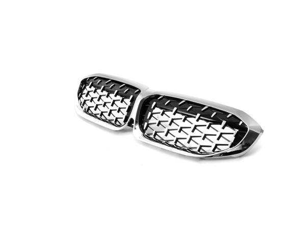 Bmw 3 Uyumlu Serisi G20 2019+ Diamond Panjur (Böbrek) - Krom Çerçeve - Image 1