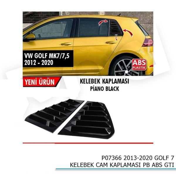 Volkswagen Golf Uyumlu 7 - 45419 Kelebek Cam Kaplama Vizörü Parlak Siyah Parça - Image 1