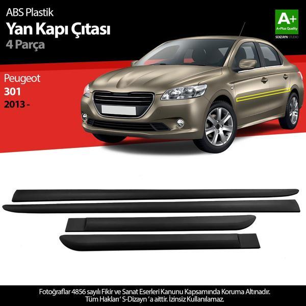S-Dizayn Peugeot 301 ABS Plastik Yan Kapı Koruma Çıtası 2013 Üzeri A+ Kalite - Image 1