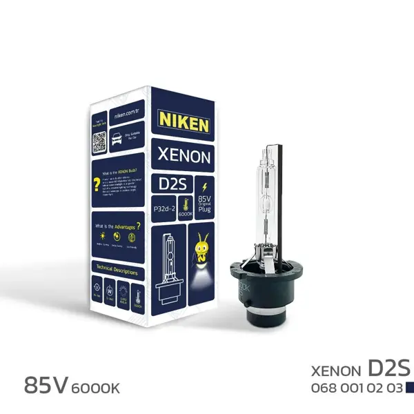 NIKEN D2S XENON FAR AMPULU 85V 35W P32d-2 6000K - Image 1