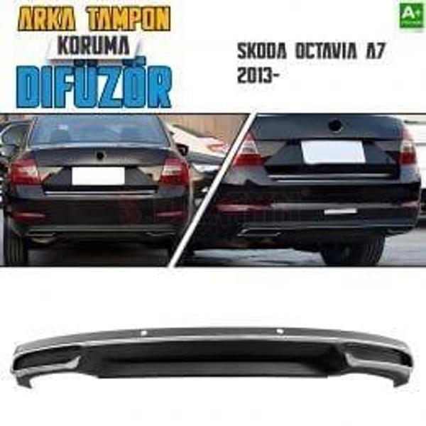 Skoda Octavia Uyumlu A7 Arka Tampon Difüzör Egzozlu OEM Stil 2013 Üzeri Parça - Image 1