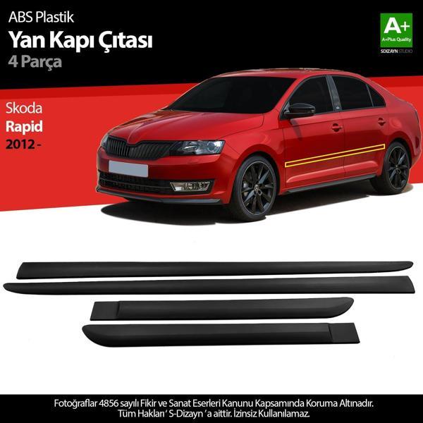 S-Dizayn Skoda Rapid ABS Plastik Yan Kapı Koruma Çıtası 2012 Üzeri A+ Kalite - Image 1