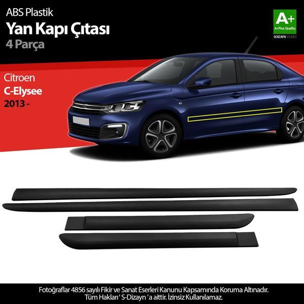 S-Dizayn Citroen C-Elysee ABS Plastik Yan Kapı Koruma Çıtası 2013 Üzeri A+ Kalite - Image 1