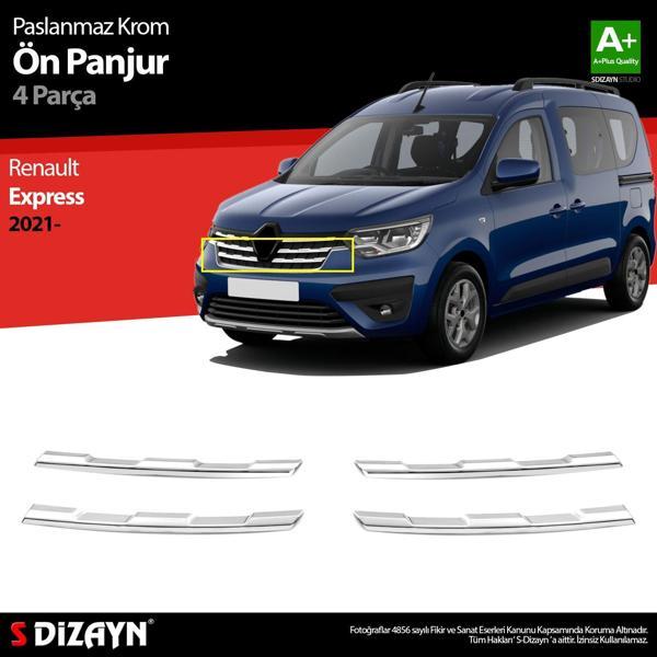 S-Dizayn Renault Express Krom Ön Panjur 4 Prç 2021 Üzeri - Image 1