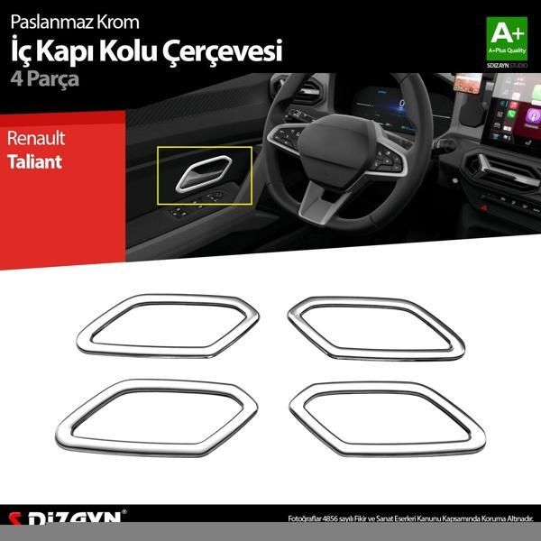 S-Dizayn Renault Taliant Krom İç Kapı Kolu Çerçevesi 4 Prç 2021 Üzeri A+ Kalite - Image 1
