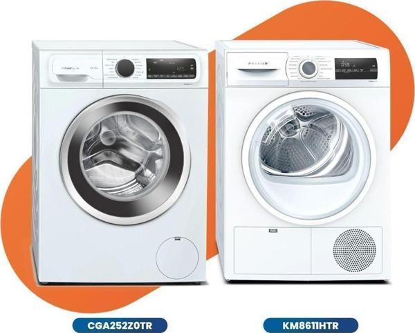 Profilo 2'Li Beyaz Eşya Seti ( Cga252Z0Tr Çamaşır Mak., Km8611Htr Kurutma Mak.) - Image 1