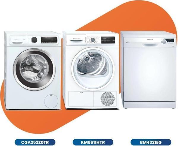 Profilo 3'Lü Beyaz Eşya Seti ( Cga252Z0Tr Çamaşır Mak, Km8611Htr Kurutma Mak, Bm4321Eg Bulaşık Mak) - Image 1