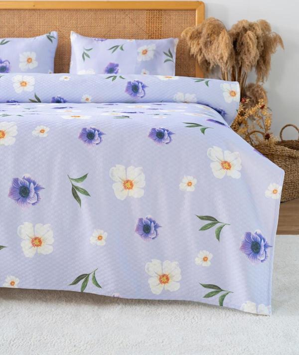 Kır Çiçekleri Çift Kişilik Baskılı Pike 200 x 220 cm - Image 1