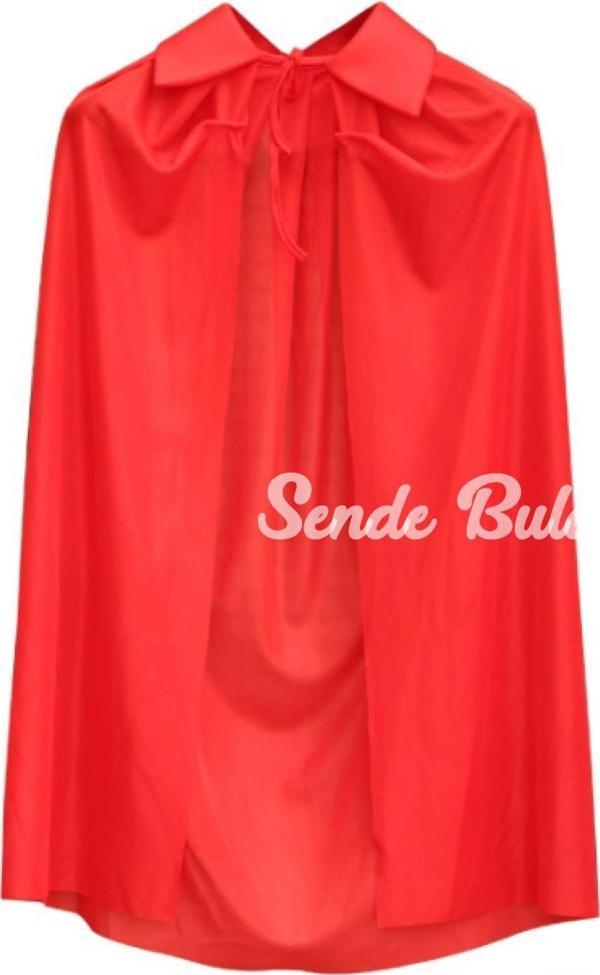 Nessiworld Kırmızı Renk Yakalı Pelerin Çocuk Boy 90 cm - Image 1