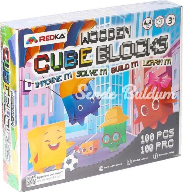 5642 Wooden Cubes Blocks Redka - Image 1