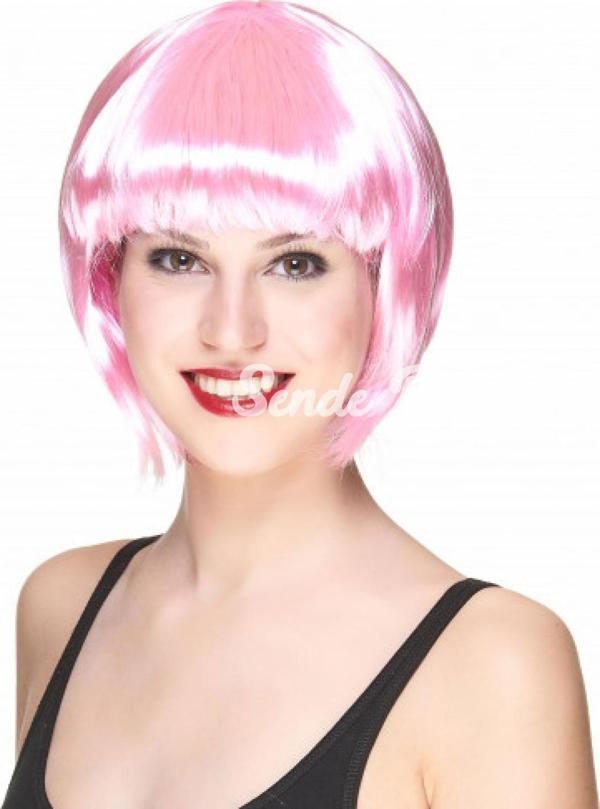 Nessiworld Soft Pembe Renk Parti Peruğu Küt Saç - Image 1