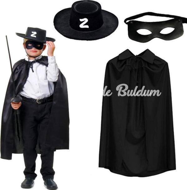 Nessiworld Zorro Pelerini Şapkası ve Maske Seti Çocuk Boy - Image 1