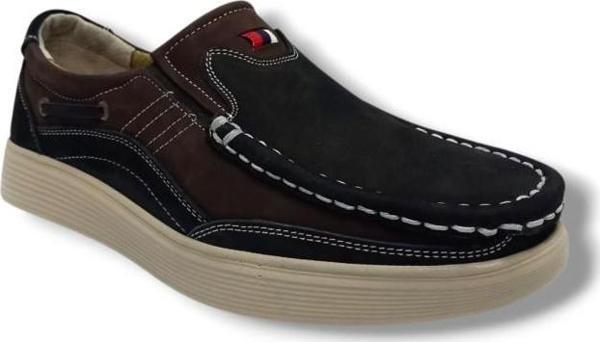 Master 1709-25 Hakiki Nubuk Deri Casual Erkek Ayakkabı Siyah Kahve Buz - Image 1