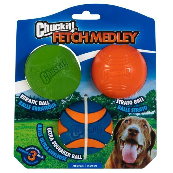 Chucklit! Fetch Medley ( Gen 2 ) 3 Lü Köpek Oyun Topu ( Orta Boy ) - Image 1
