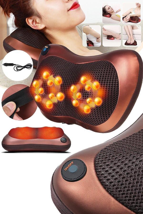 Mobee Car Home Masaj Yastığı Araç Oto Uyumlu Ovmalı,Boyun Sırt Vücut Masaj Aleti - Image 1