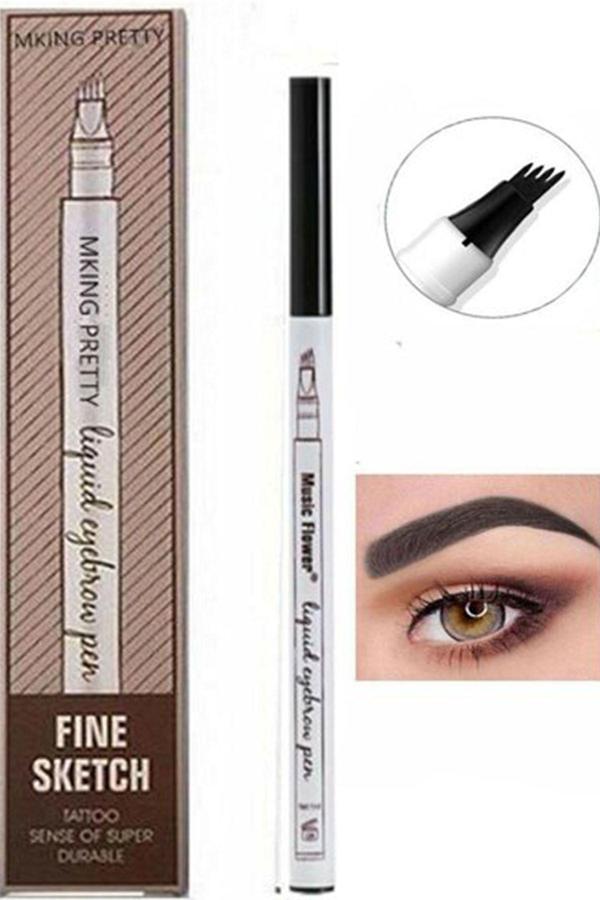 Mobee Fine Sketch Kaş Kalemi Şekillendirme Boyama Rimeli Kalıcı Microblading (Siyah) - Image 1