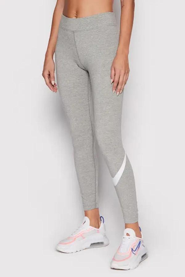 Nike Sportswear Essential Cotton Swoosh Leggings Gray Pamuklu Kadın Taytı Gri - Image 1