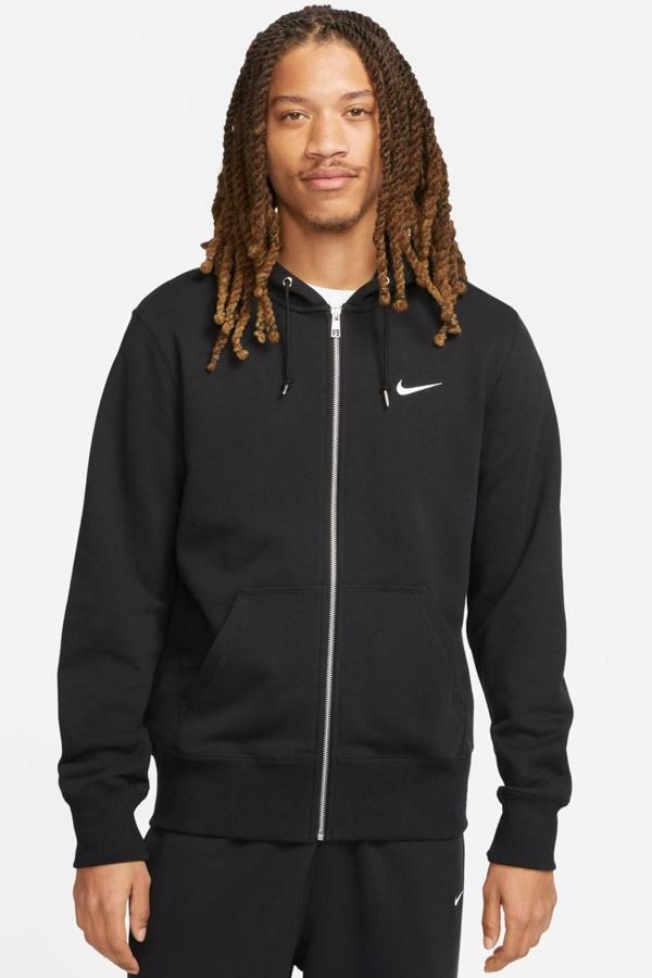 Nike Silver Full Zip Mens Hoodie Kapüşonlu Fermuarlı Siyah Sweatshirt - Image 1