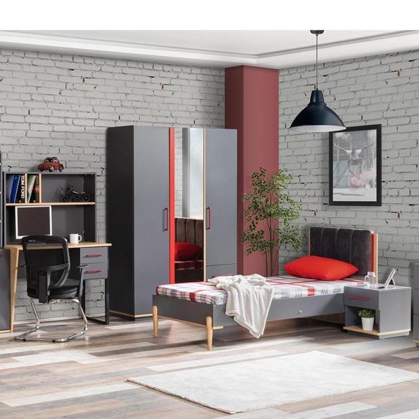 Antre Genç Odası - 3 Kapılı Dolap, Karyola, Komodin, Masa - Image 1
