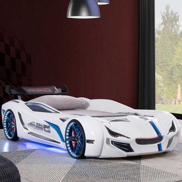 Arabalı Yatak, Mercedes Rüzgarlıklı Arabalı Yatak - Beyaz - Image 1