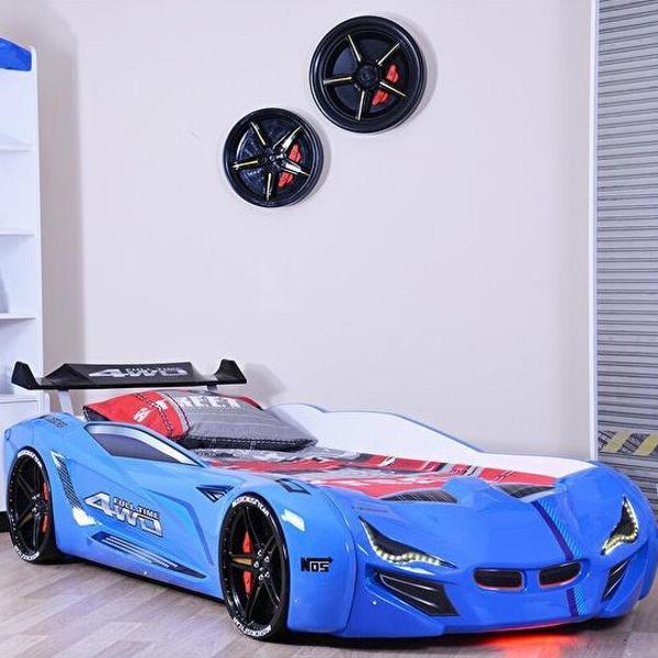 Arabalı Yatak, Mercedes Rüzgarlıklı Arabalı Yatak - Mavi - Image 1