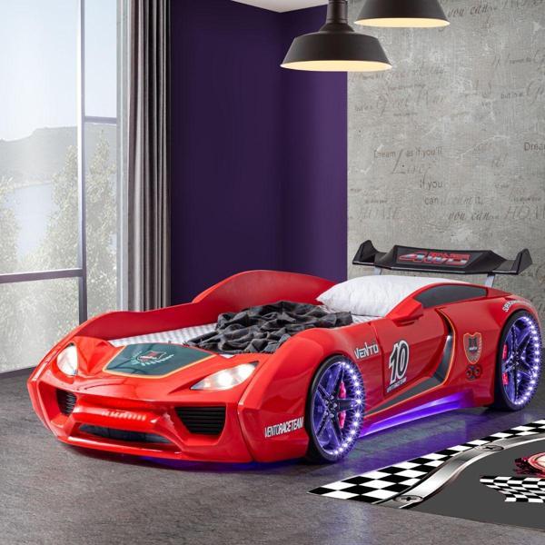 Arabalı Yatak, Vento Cooper Full Ledli Rüzgarlıklı Arabalı Yatak - Kırmızı - Image 1